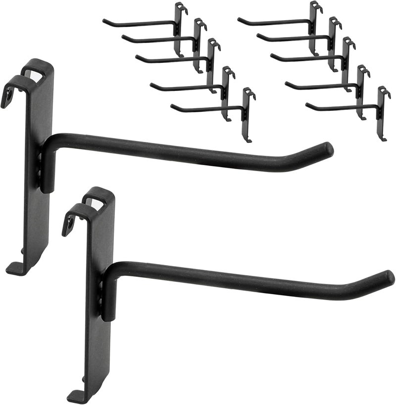 YEUIKERR 36Pcs 4 Inch Black Gridwall Peg Hooks Heavy Duty Display Hooks for Grid Wall Panel, Grid Wall Hooks & Hangers for Room Garage Shop Retail Display - Image 1